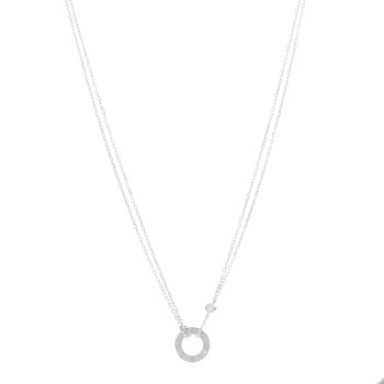 CARTIER 18K White Gold 2 Diamond LOVE Necklace