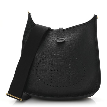 HERMES Taurillon Clemence EVELYNE III PM Black