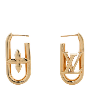 LOUIS VUITTON Metal My LV Chain Earrings Gold