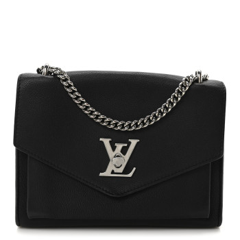 LOUIS VUITTON Soft Calfskin Mylockme Chain Bag BB Black
