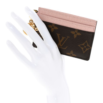 LOUIS VUITTON Monogram LV Charms Card Holder Rose Ballerine