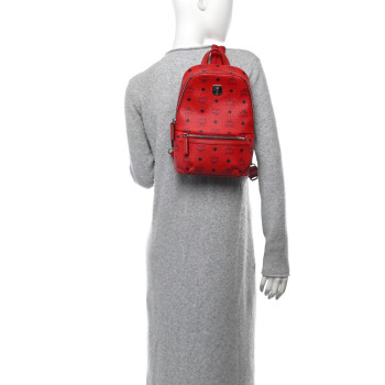 MCM Visetos Klassik Small Sling Bag Ruby Red