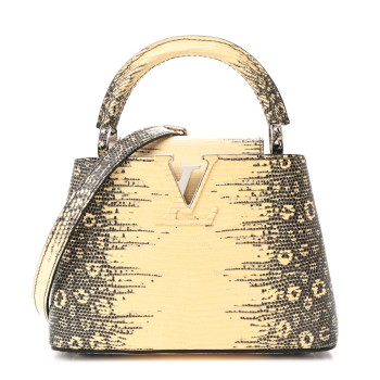 LOUIS VUITTON Lizard Ombre Capucines Mini Natural