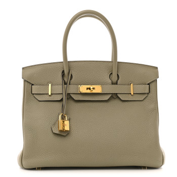 HERMES Taurillon Clemence Birkin 30 Sauge