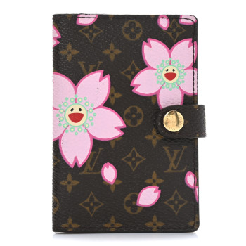 LOUIS VUITTON Monogram Cherry Blossom Carnet de Bal Mini Agenda Cover Brown