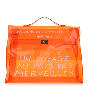HERMES Vinyl Souvenir De L'Exposition Kelly Orange