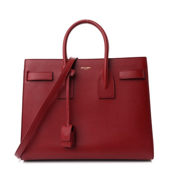 SAINT LAURENT Calfskin Small Sac De Jour Oxblood