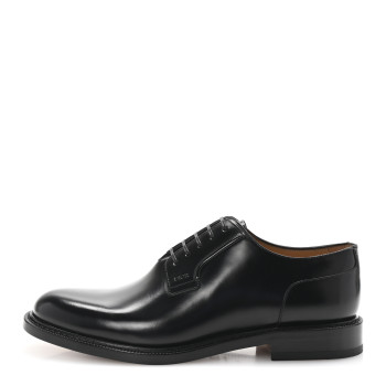 CHRISTIAN DIOR Calfskin Mens Derby Shoes 42 Black