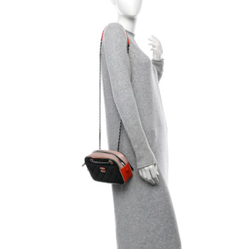 CHANEL Calfskin Quilted Cuba Camera Bag Black Multicolor