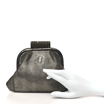 CHANEL Stingray Degrade Frame Clutch Silver