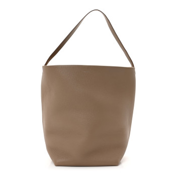 THE ROW Grained Calfskin Large N/S Park Tote Dark Taupe