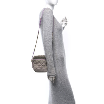 SAINT LAURENT Denim Quilted 80's Vanity Bag Bleached Lilac