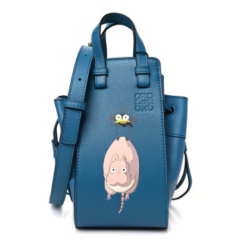 LOEWE X SPIRITED AWAY Calfskin Bo Mouse Mini Hammock Shoulder Bag Lagoon Blue