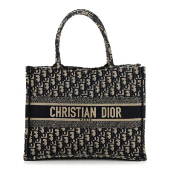 CHRISTIAN DIOR Oblique Medium Book Tote Blue Multicolor