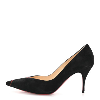 CHRISTIAN LOUBOUTIN Veau Velours Patent CL 80 Pumps 39 Black Red