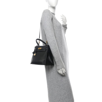 HERMES Box Kelly Sellier 28 Black