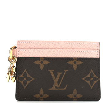 LOUIS VUITTON Monogram LV Charms Card Holder Rose Ballerine