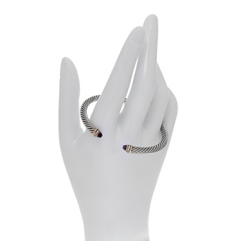 DAVID YURMAN Sterling Silver Amethyst Diamond 5mm Cable Classics Bracelet