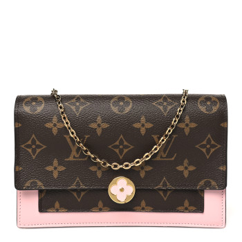 LOUIS VUITTON Monogram Flore Chain Wallet Rose Ballerine