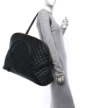 SAINT LAURENT Calfskin Quilted ES Giant Travel Bag Black