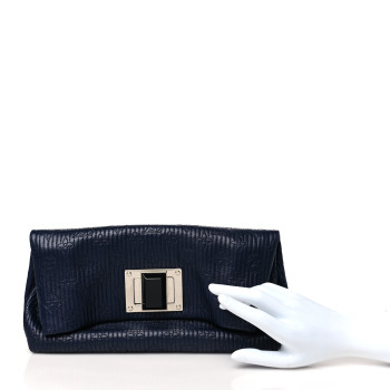 LOUIS VUITTON Calfskin Quilted Monogram Altair Clutch Marine