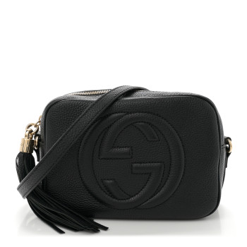 GUCCI Pebbled Calfskin Small Soho Disco Bag Black