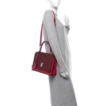 LOUIS VUITTON Calfskin Lockme II Top Handle Grenat Dahlia