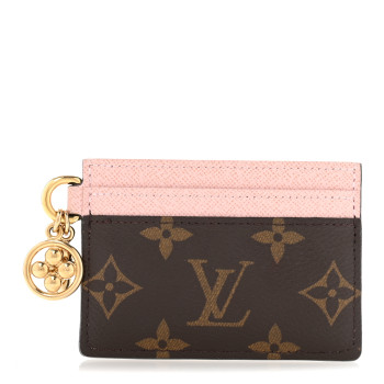 LOUIS VUITTON Monogram LV Charms Card Holder Rose Ballerine