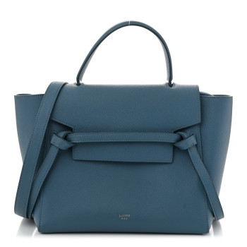 CELINE Grained Calfskin Micro Belt Bag Washed Blue