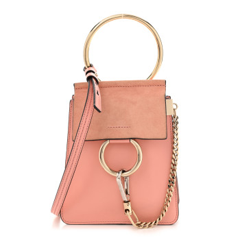 CHLOE Suede Calfskin Mini Faye Bracelet Bag Ideal Blush
