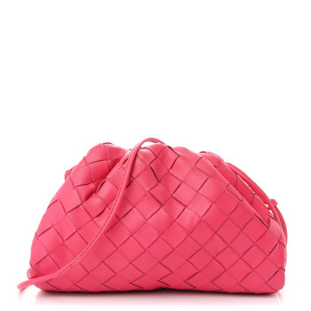 BOTTEGA VENETA Nappa Intrecciato The Mini Pouch Rosa Shock