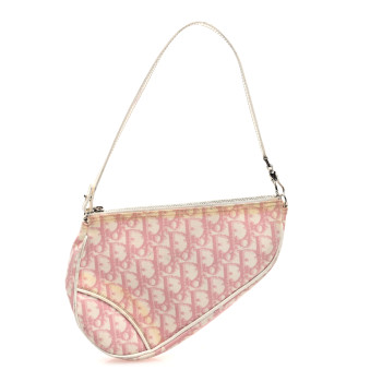 CHRISTIAN DIOR Monogram Mini Saddle Pochette Pink