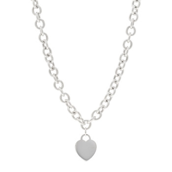 TIFFANY Sterling Silver Heart Tag Pendant Necklace