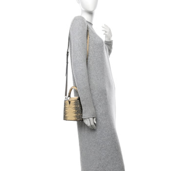 LOUIS VUITTON Lizard Ombre Capucines Mini Natural