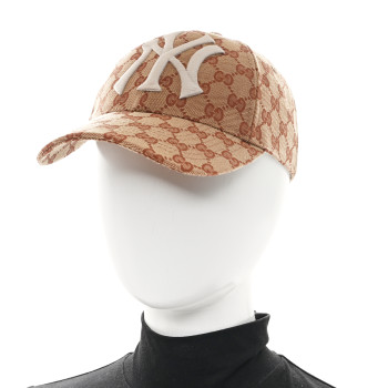 GUCCI X MLB Monogram NY Yankees Baseball Hat 55-59 Beige Ruggine