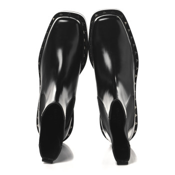 VALENTINO GARAVANI Calfskin Rockstud Mens M-Way Square Toe Boots 45 Black
