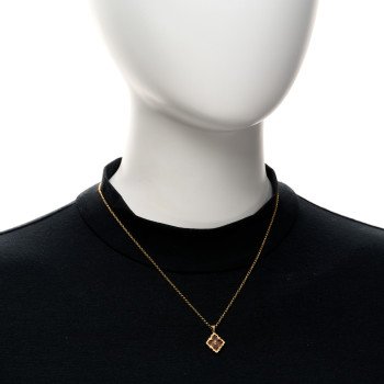 BUCCELLATI 18K Yellow Gold Enamel Small Opera Tulle Pendant Necklace Red