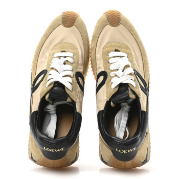 LOEWE Nylon Suede Flow Runner Sneakers 40 Gold Black