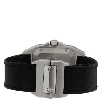 CARTIER Stainless Steel Alligator 33mm Santos 100 Automatic Watch