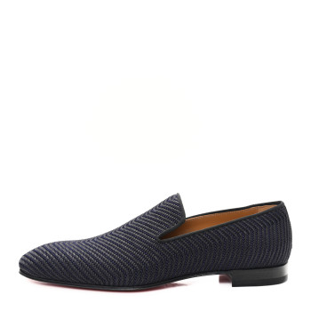 CHRISTIAN LOUBOUTIN Tresse Cruising Mens Dandelion Flat Loafers 43 Black Navy
