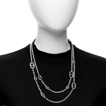 HERMES Sterling Silver Farandole Necklace 120