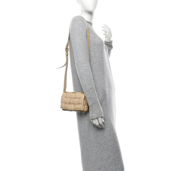 BOTTEGA VENETA Nappa Maxi Intreccio Small Padded Cassette Crossbody Bag Porridge