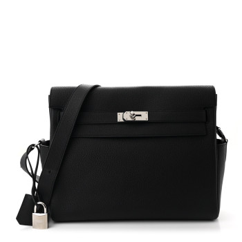HERMES Togo Kelly Messenger GM Black