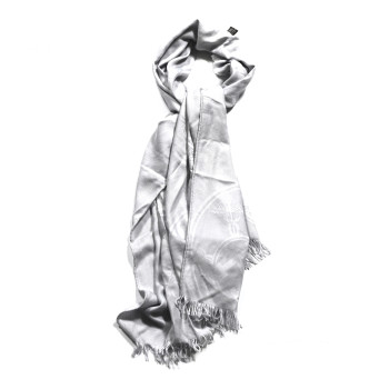 HERMES Cashmere Silk New Libris Stole Gris Nuage