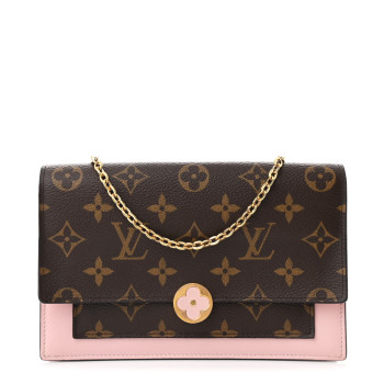 LOUIS VUITTON Monogram Flore Chain Wallet Rose Ballerine