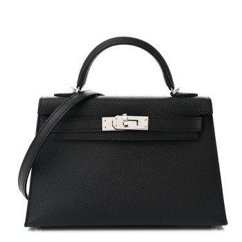 HERMES Epsom Mini Kelly Sellier 20 Black