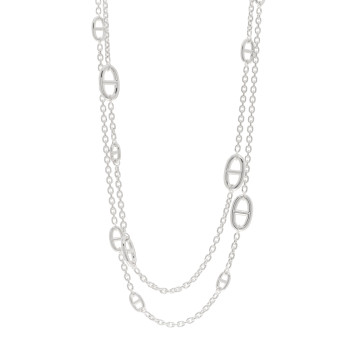 HERMES Sterling Silver Farandole Necklace 120