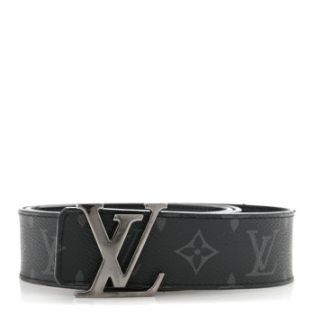 LOUIS VUITTON Calfskin Monogram Eclipse 40mm LV Initiales Reversible Belt 90 36