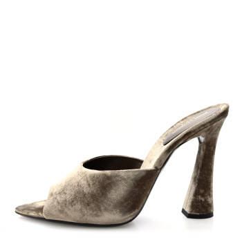 SAINT LAURENT Velluto Suite 105 Mule Sandals 41 Dove Grey