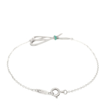TIFFANY Sterling Silver Enamel Bow Knot Bracelet Blue